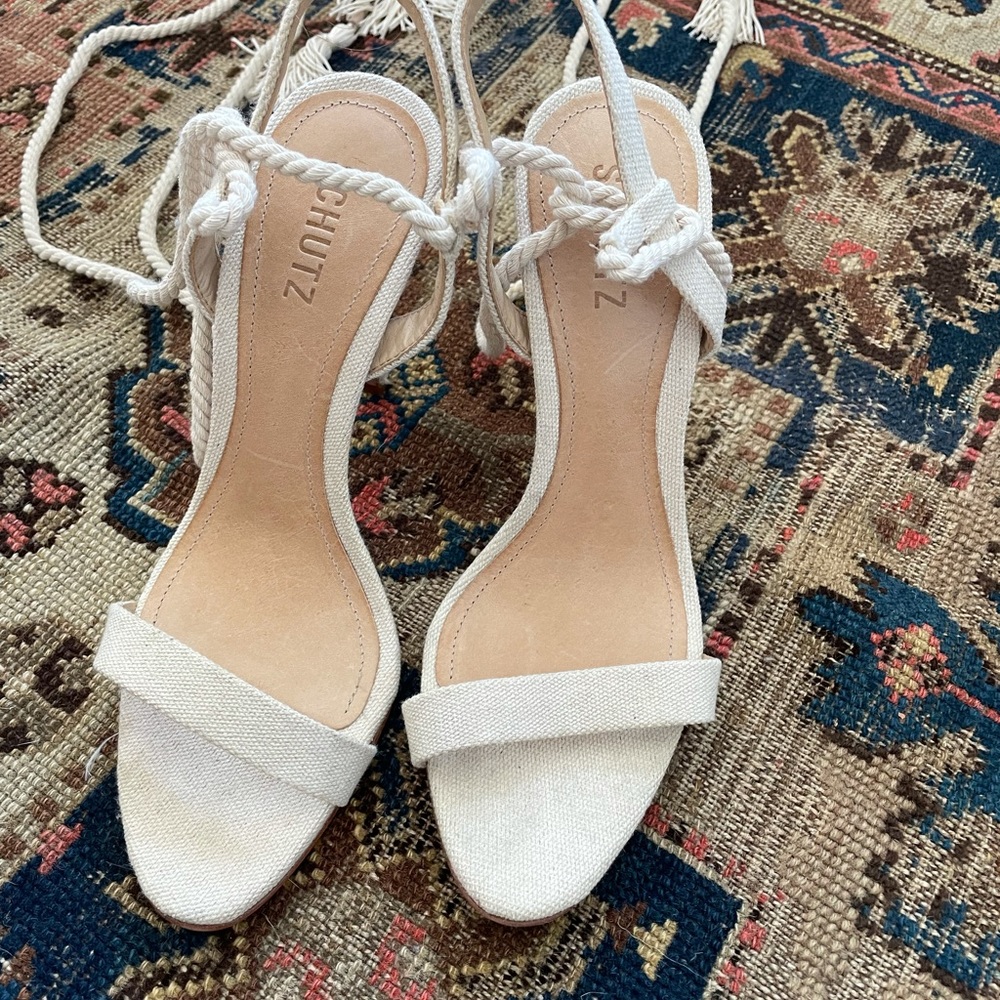 Schutz ankle wrap heels